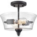 Caily 2 Light 11.62 inch Matte Black Indoor Semi-Flush Ceiling Light